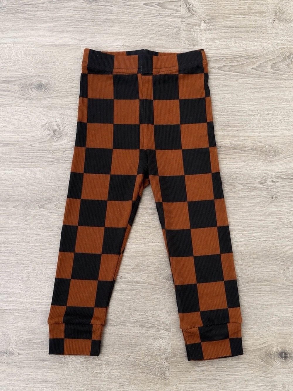 Rebel Bro Ribbed Bamboo Buffalo Check Leggings 6-12M NWOT Boutique Baby